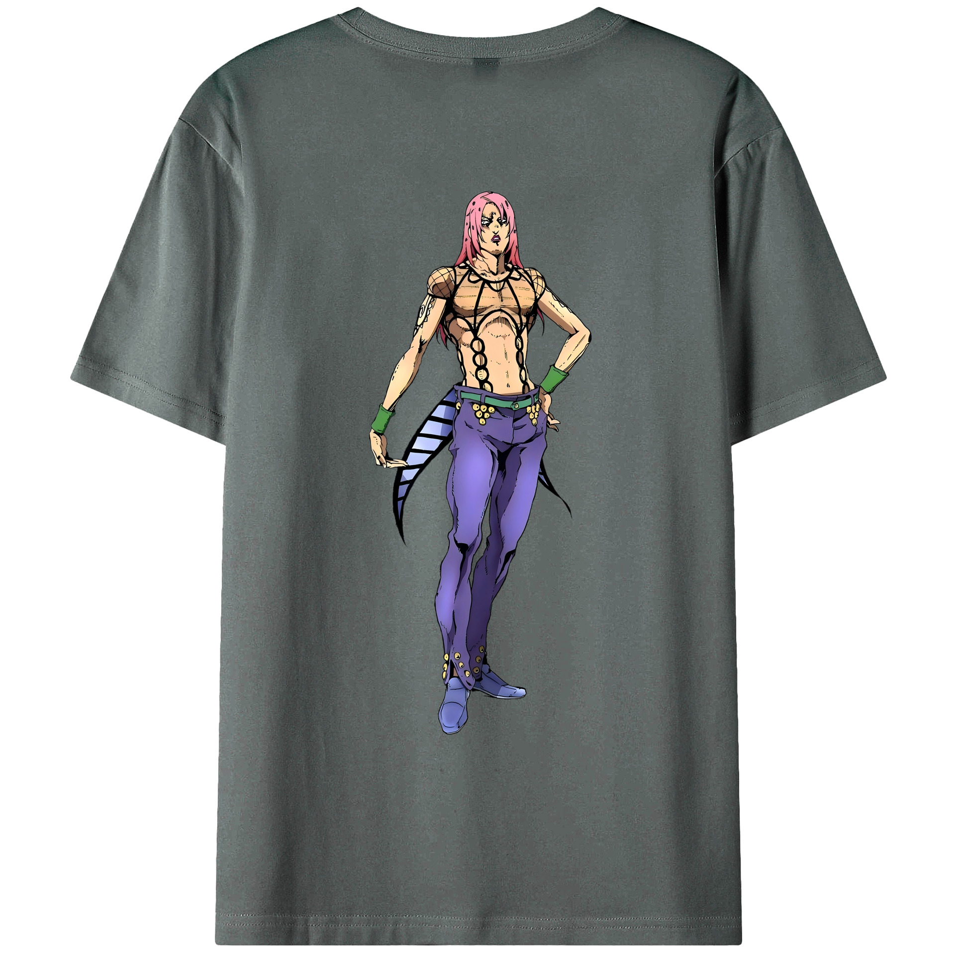 （画像用） ジョジョの奇妙な冒険 ビネガー?ドッピオ JoJo's Bizarre Adventure Vinegar Doppio 綿100％ メンズ半袖Tシャツ（バックプリント） 通気性